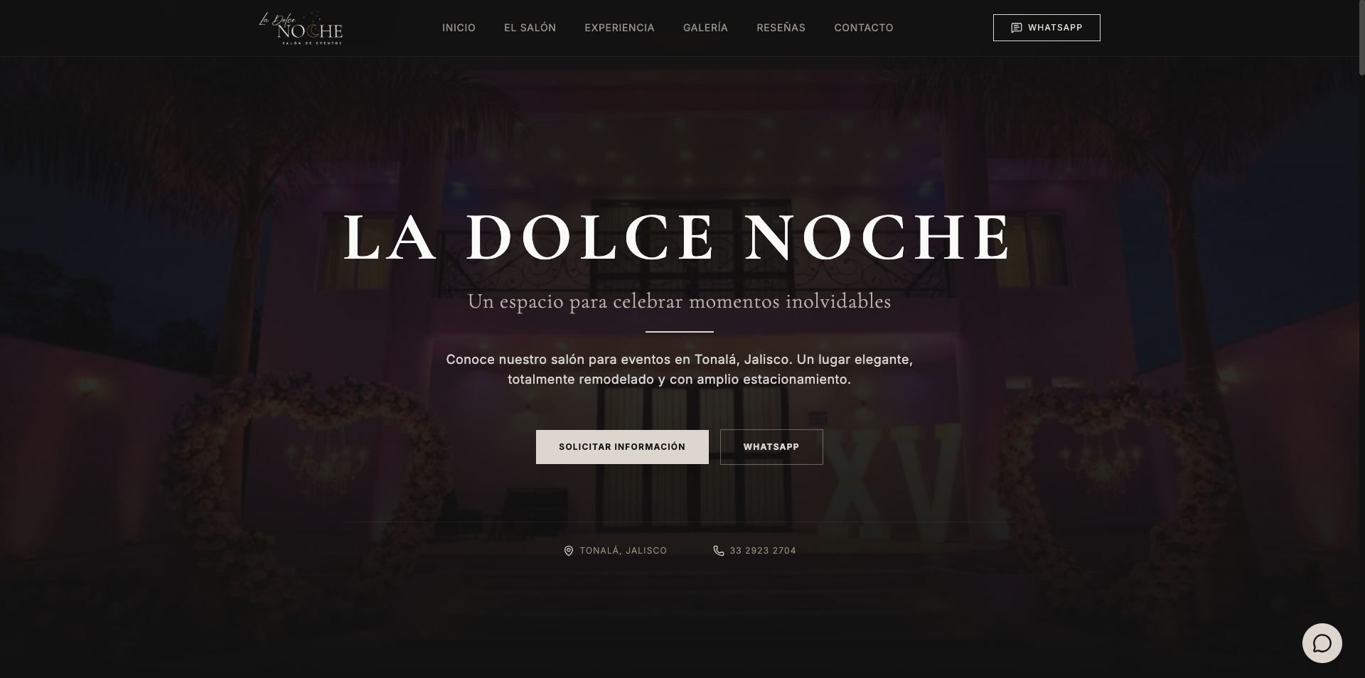 Vista previa del sitio web de La Dolce Noche